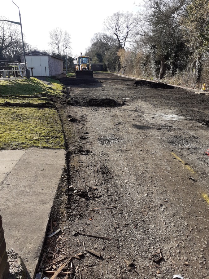 Scalping the old surface back in preparation for the new